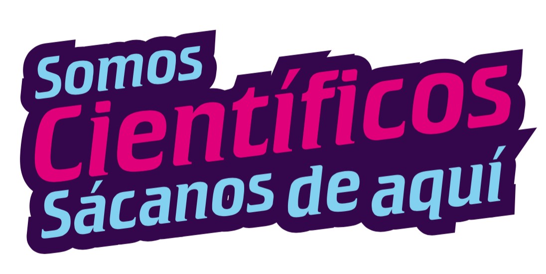 Logotipo de la actividad "Somos Científicos, ¡sácanos de aquí!"