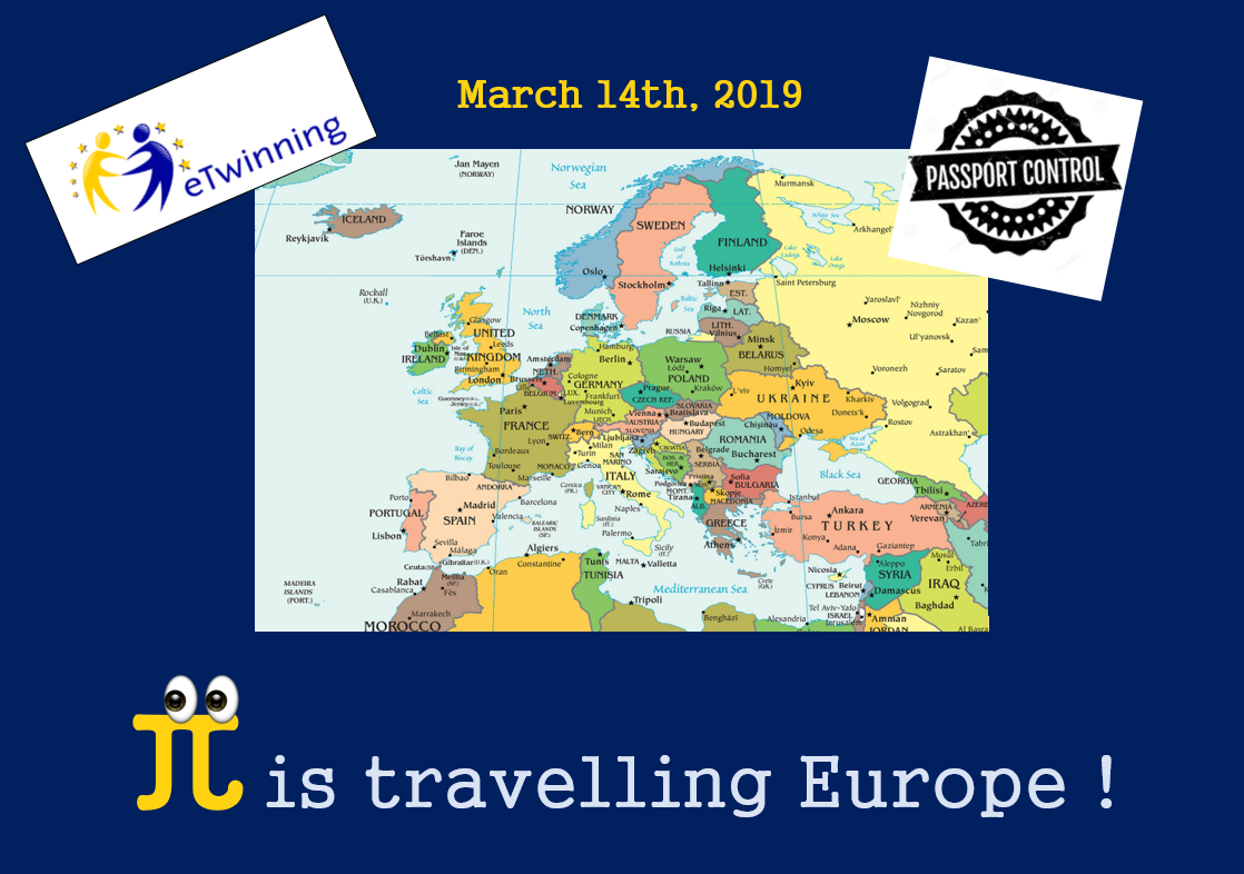 Logotipo del proyecto eTwinning "Pi is travelling Europe!"